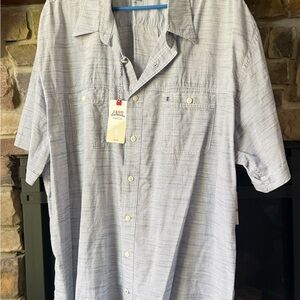 Izod Heather Gray Casual Button-Down Shirt